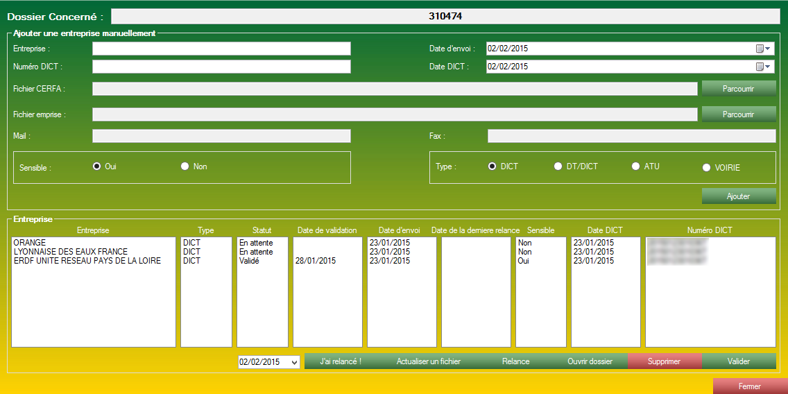 Gestion de dossier - Facturation