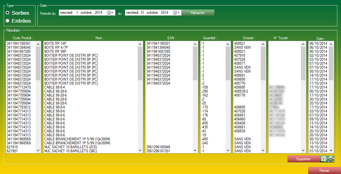 Gestion de stock - Récapitulatif